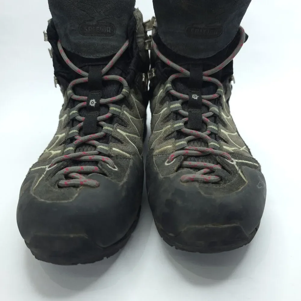 Salewa Boots Womens Sz 9.5 Alp Trainer Mid GTX Slate Gray Mint Hiking Gore-tex
